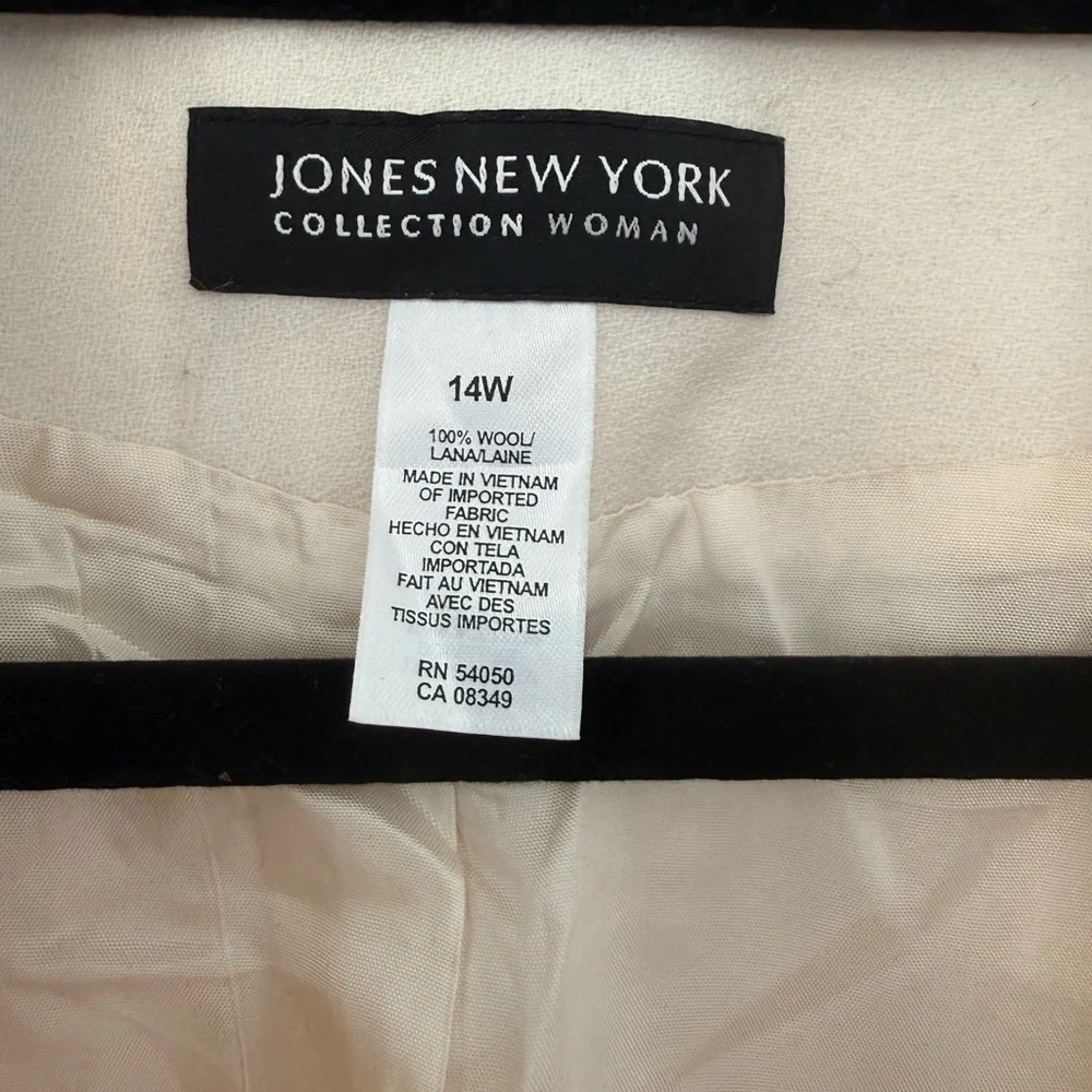 Ivory 100% Wool Blazer 14W ✨ Classic Tailored Quiet Luxury Jacket Feminine - Picture 5 of 10